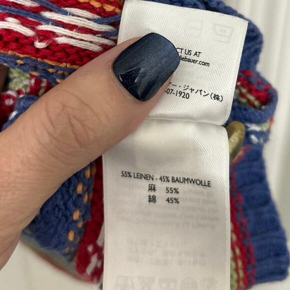 Eddie Bauer Vtg 90s Linen Cotton Knit Sweater Southwestern Boho Cardigan 2X - Picture 13 of 14